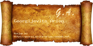 Georgijevits Arion névjegykártya