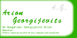 arion georgijevits business card